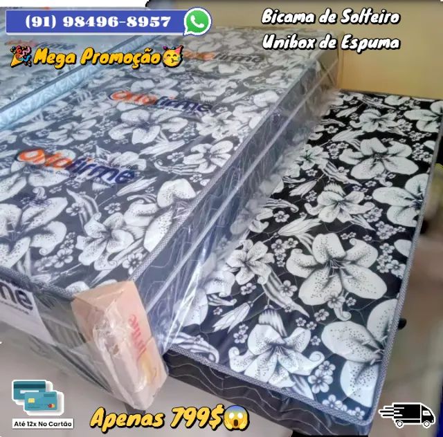 BICAMA DE SOLTEIRO UNIBOX DE ESPUMA 
