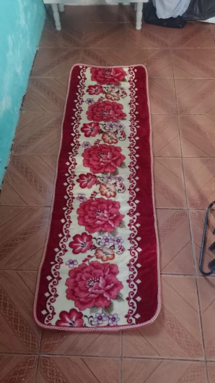 Tapete Decorativo Floral Vermelho