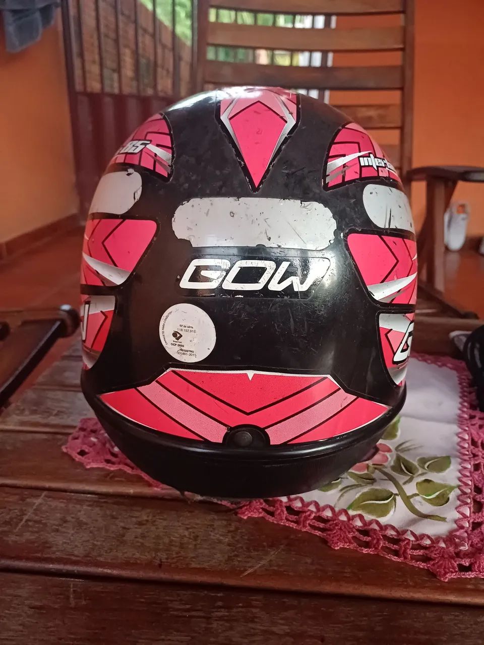 Capacete GOW Interlagos 85 - Rosa e Preto - Foto 2
