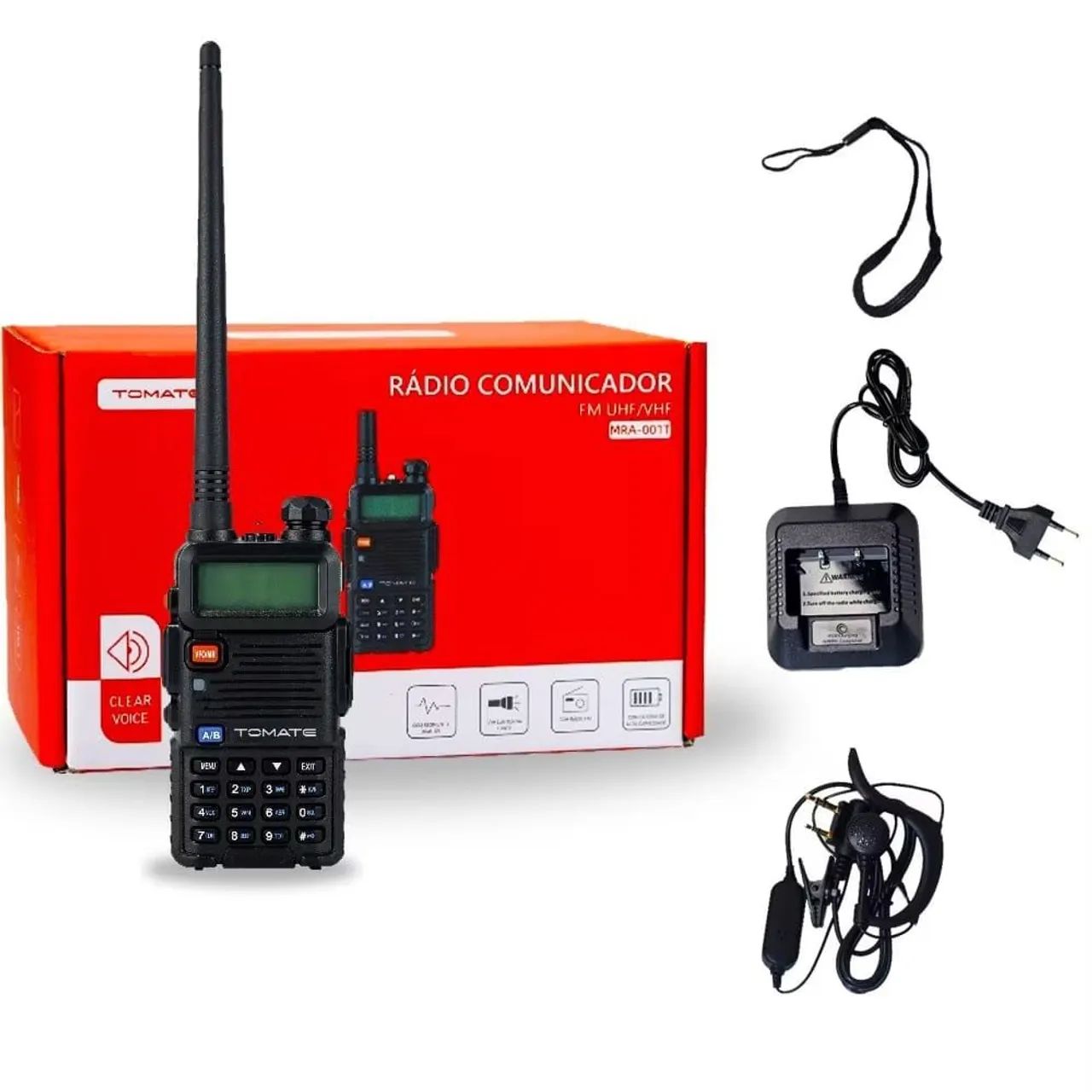 Rádio Comunicador HT Homologado Anatel Dual Band Tomate MRA001T nota fiscal