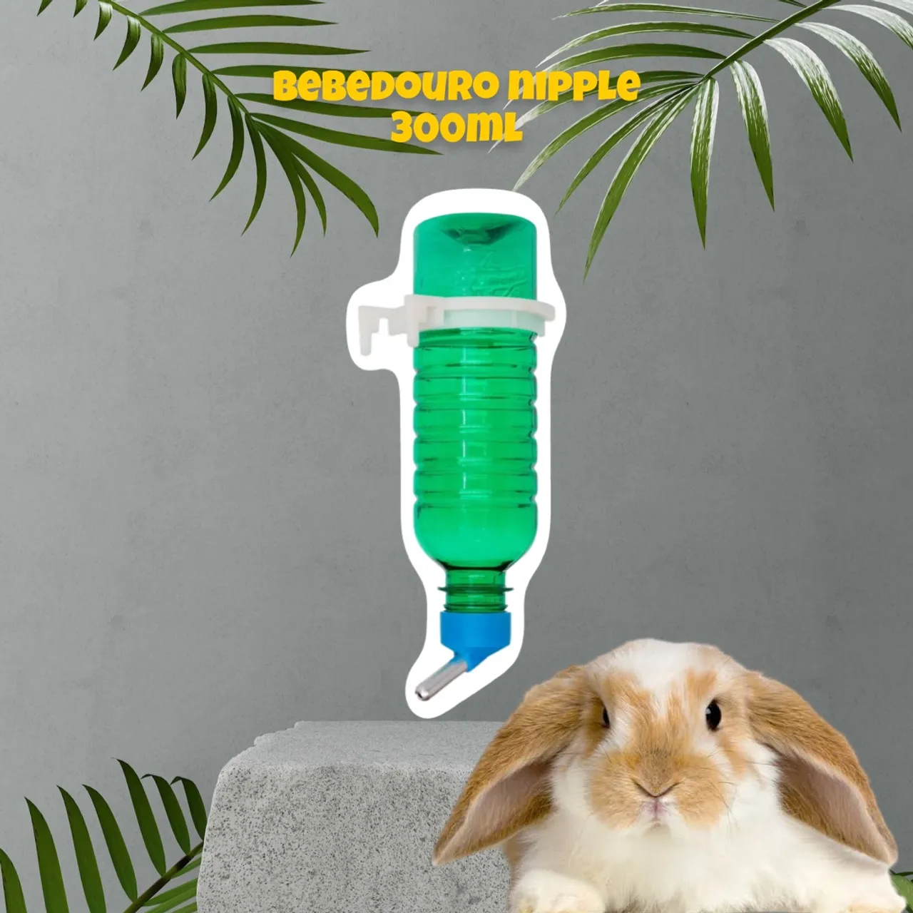 Bebedouro Nipple 300ml para Coelhos e Roedores