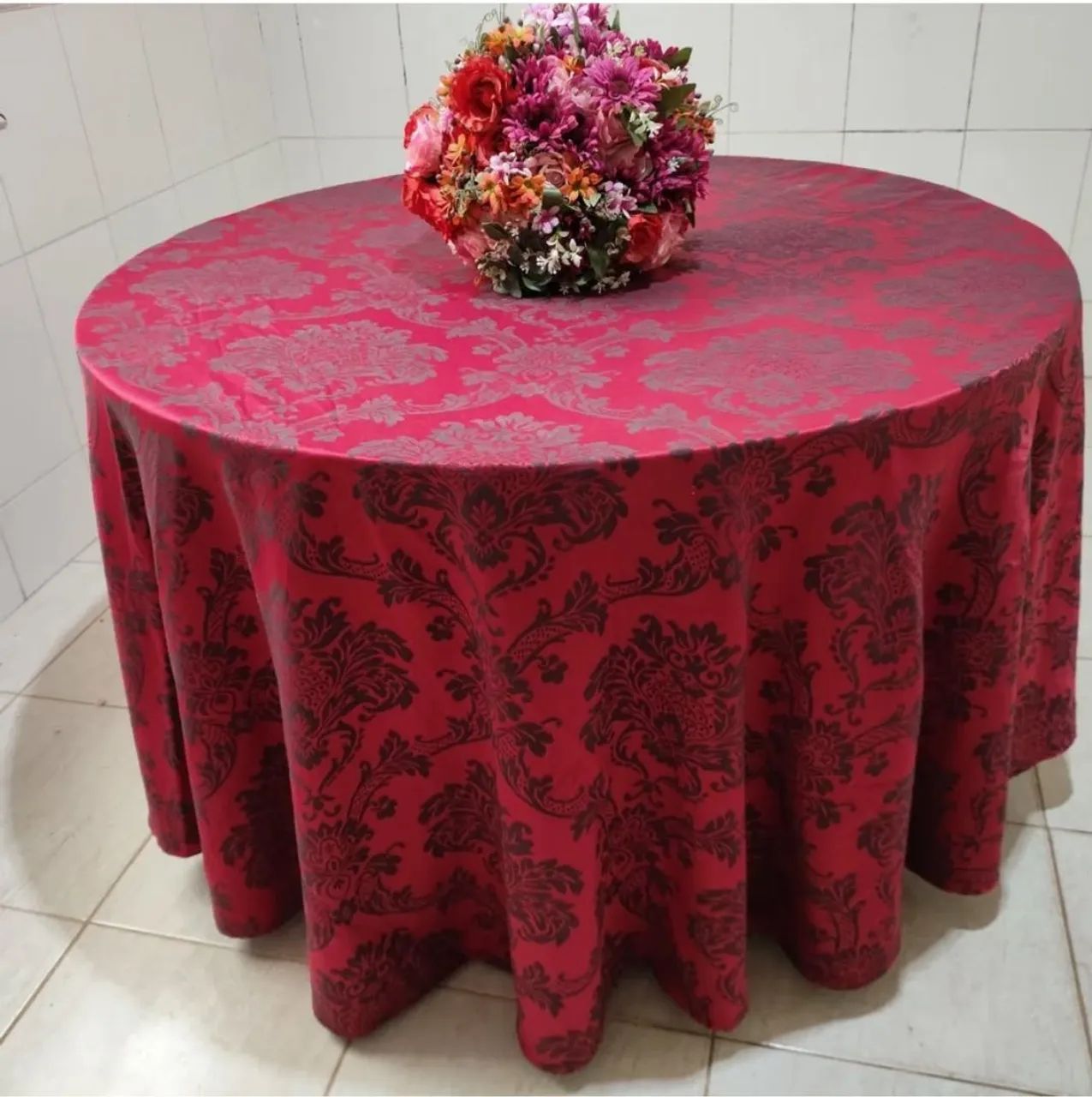 Toalha de mesa redonda jacquard festas buffet evento