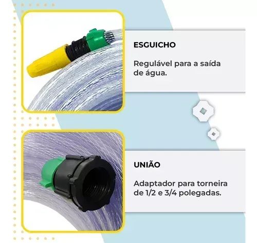 Mangueira De Jardim 30 Metros Kit Com Esguicho Adaptador - Foto 2