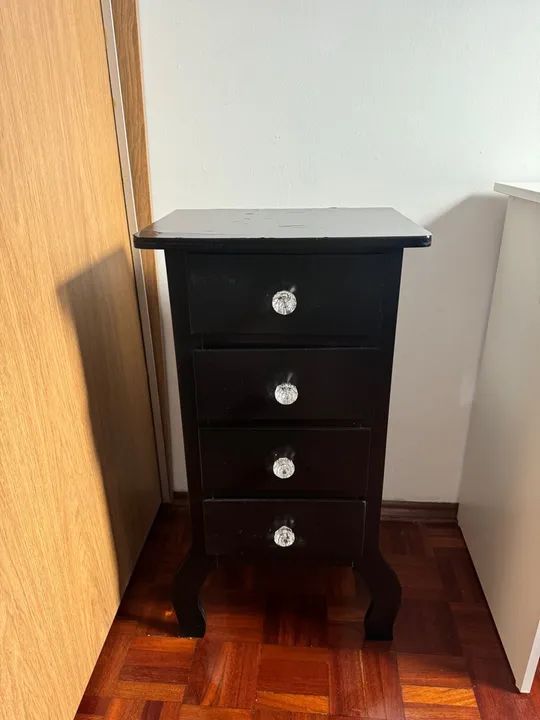 Five-Drawer Black Nightstand64739707259137121