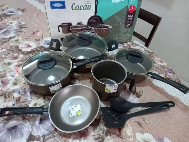 Conjunto de panelas Novas Brinox- Cacau 7 peças - antiaderente (ler toda a descrição) - Foto 2