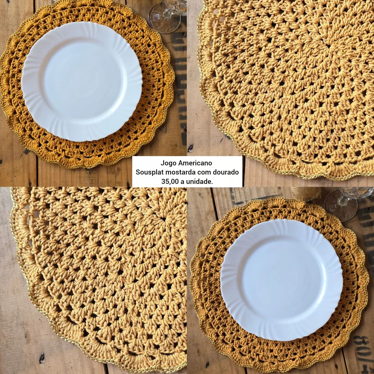 JOGO AMERICANO DE CROCHÊ  - Foto 4