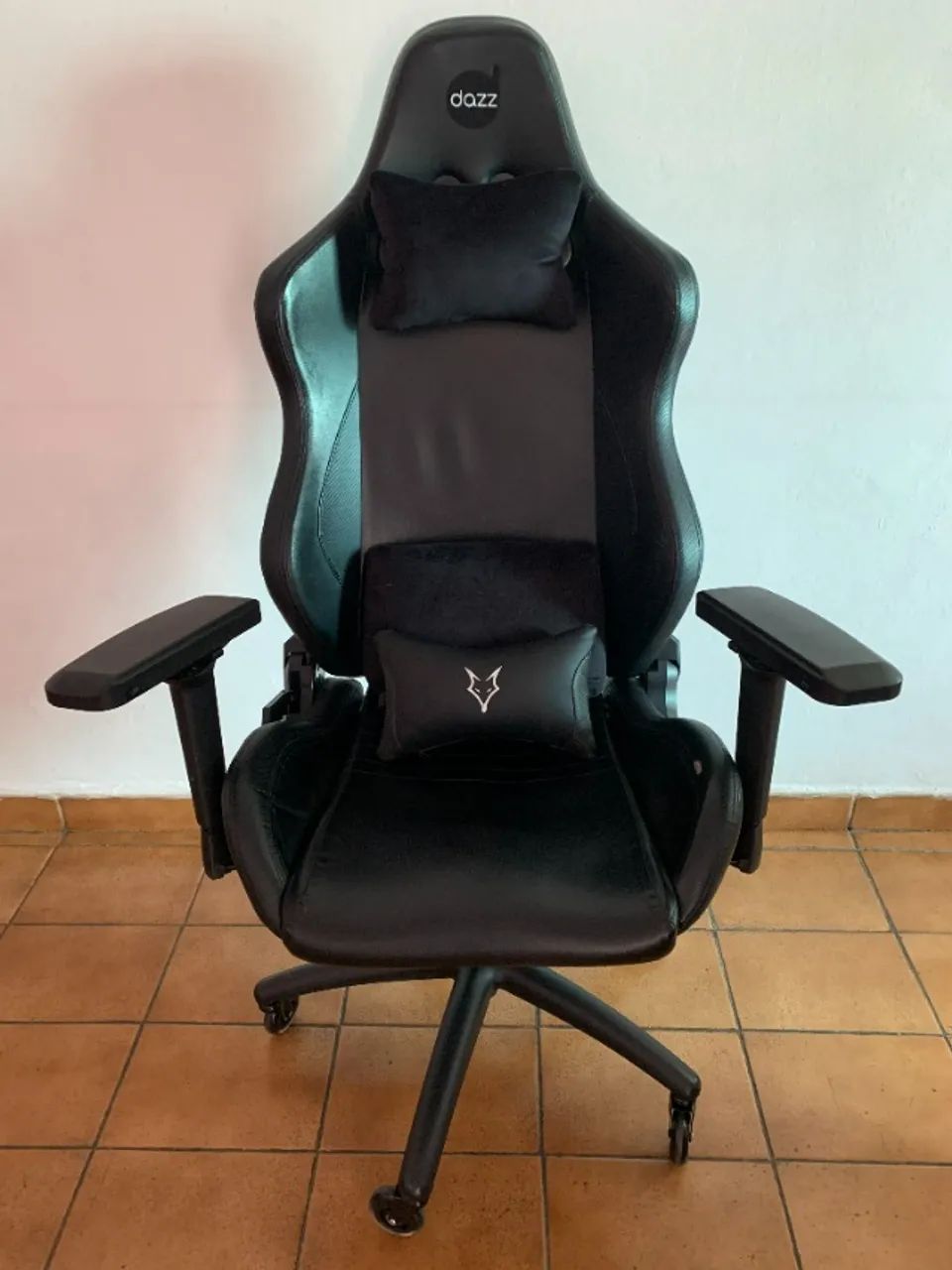 Cadeira Gamer Dazz Big Boss Preto 180o Roda Pichau Soft Como Nova Brinde Almofada Husky - Foto 3