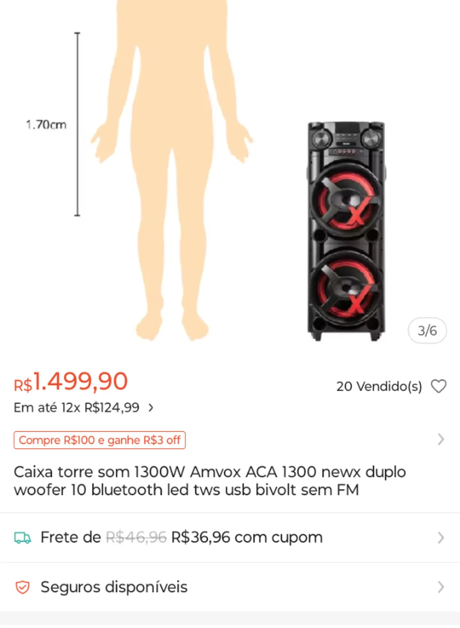 Caixa Amplificadora 1300wts Amvox