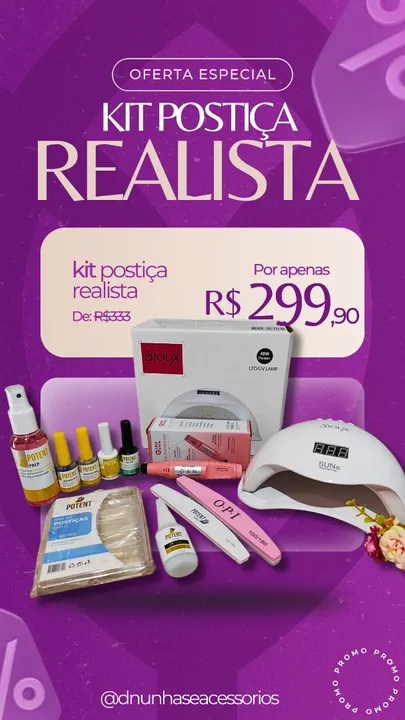 Kit Postiça Realista