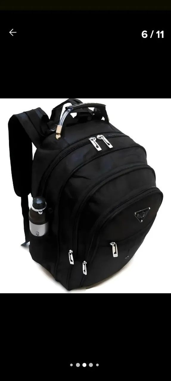 Mochila Preta Reforçada com Design Moderno
