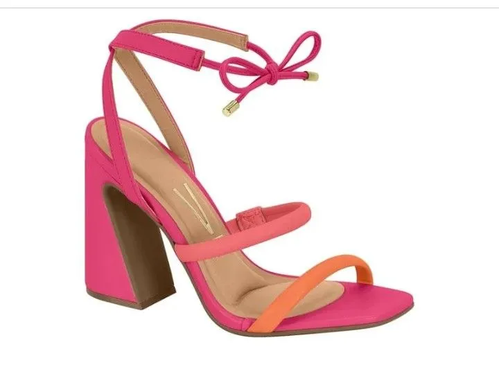 Sandália Feminina Vizzano - Rosa e laranja Conforto!