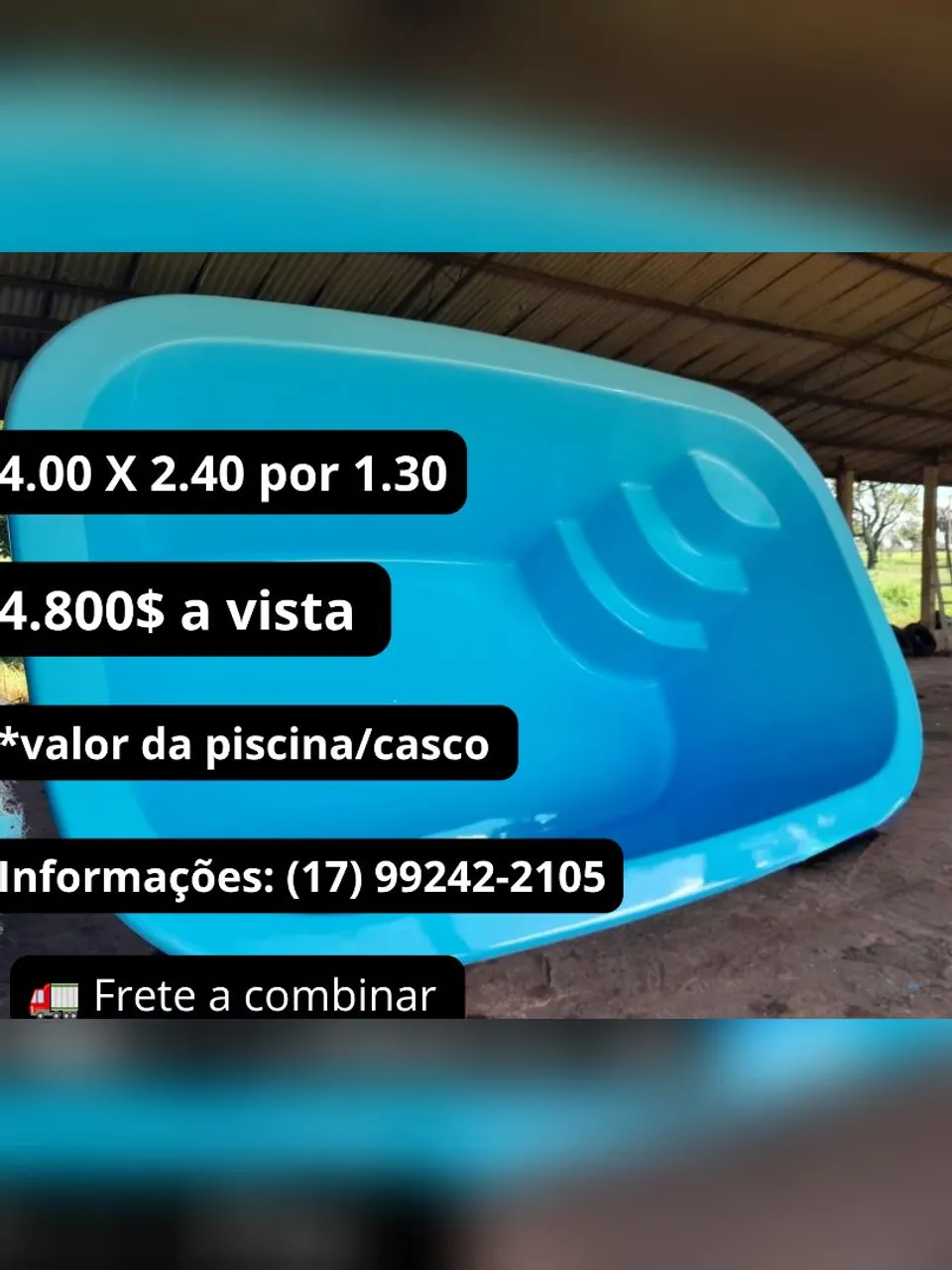 Piscina de fibra 4.00x2.40x1.30