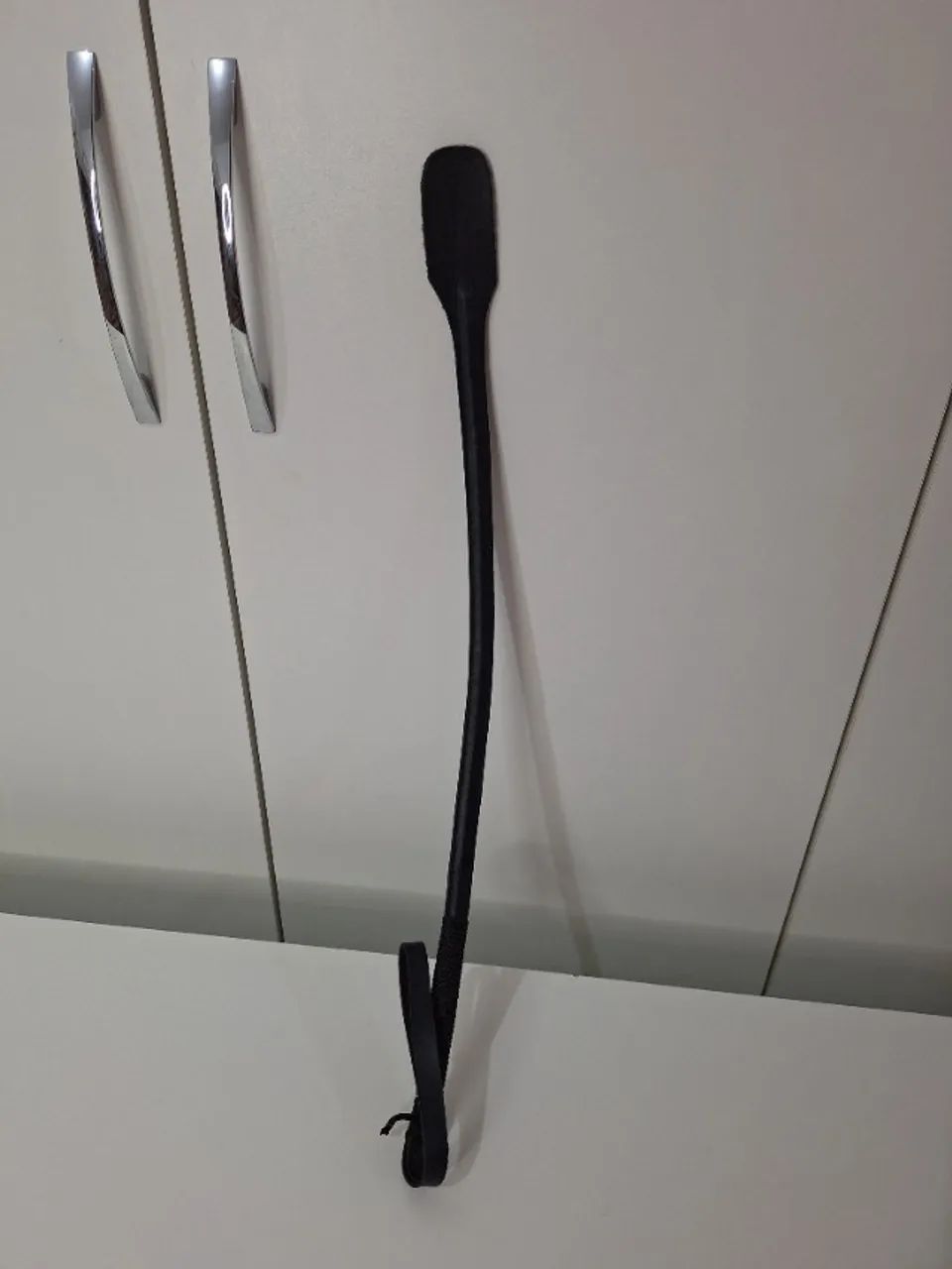 Chicote em couro preto, 46cm  - Foto 2