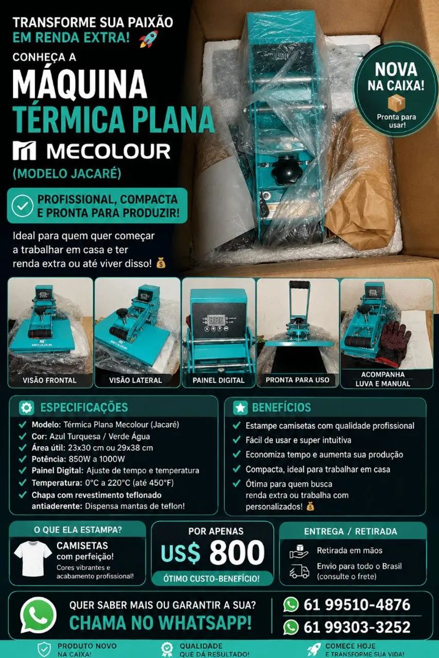 Máquina de estampar camiseta.