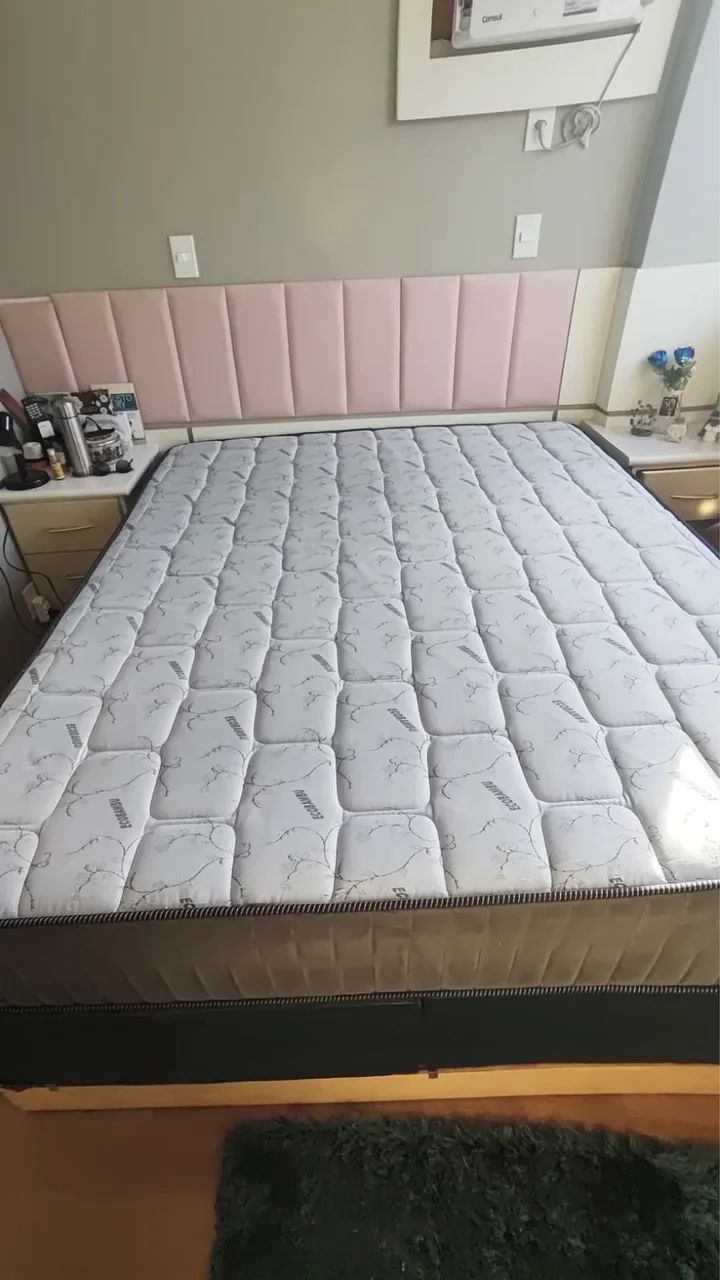 Cama Box Queen + Colchão Ortobom Iso D45 - Excelente Estado - Foto 4