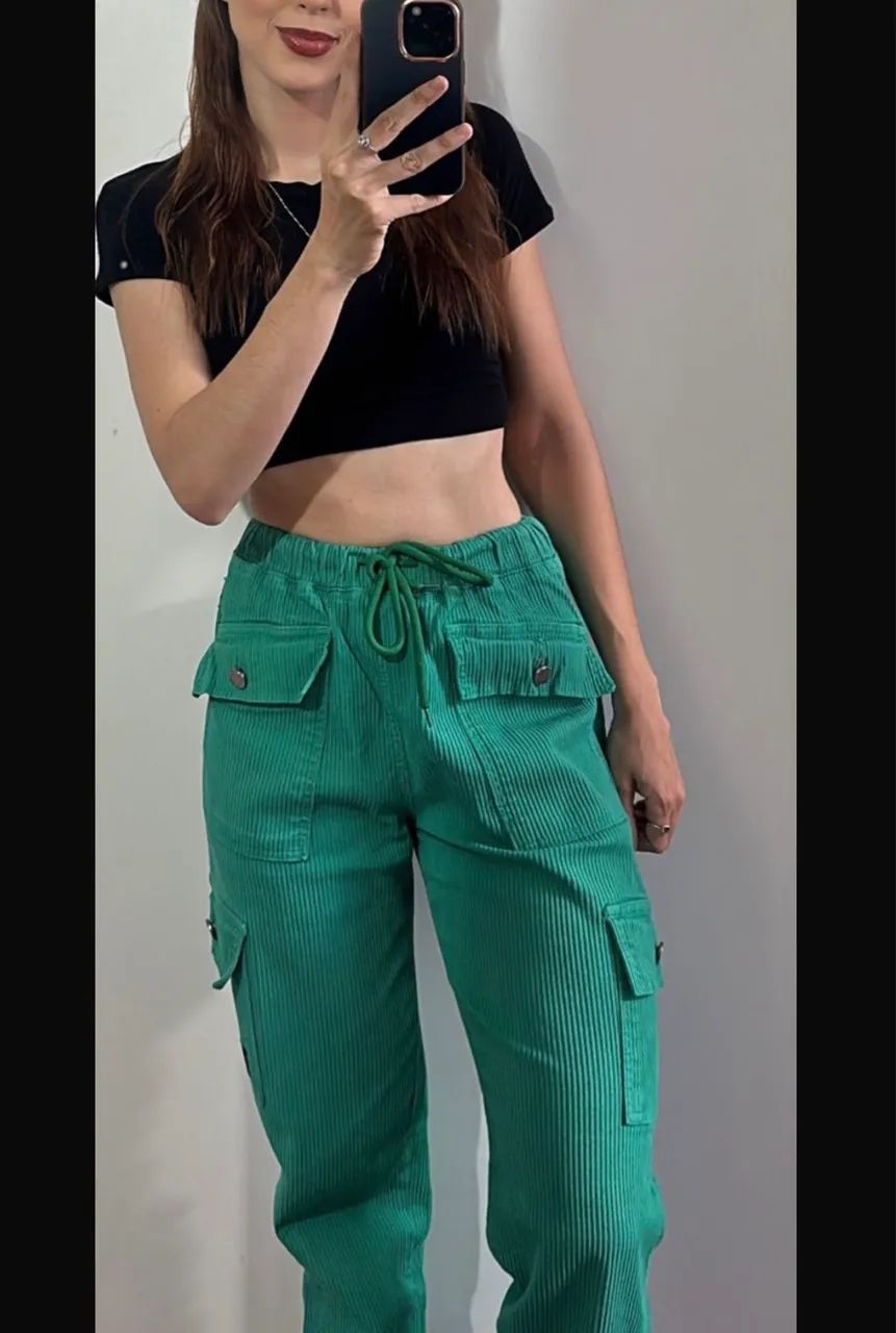 calça cargo baw clothing verde pp - Foto 2