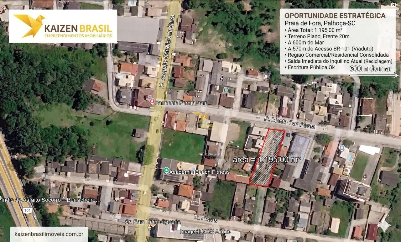 Terreno de 1.195m² na Praia de Fora em Palhoça