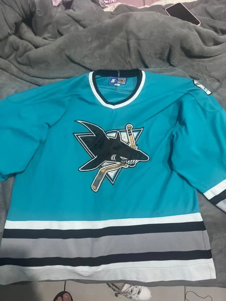 Jersey Vintage 90s San Jose Sharks NHL Starter Original XL - Anos