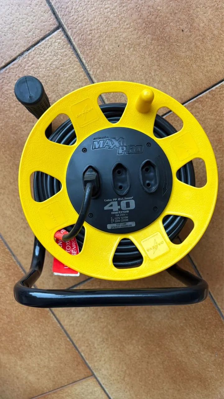 Extensao Eletrica Carretel Daneva 2x1,5mm 40mts Tomada 10a