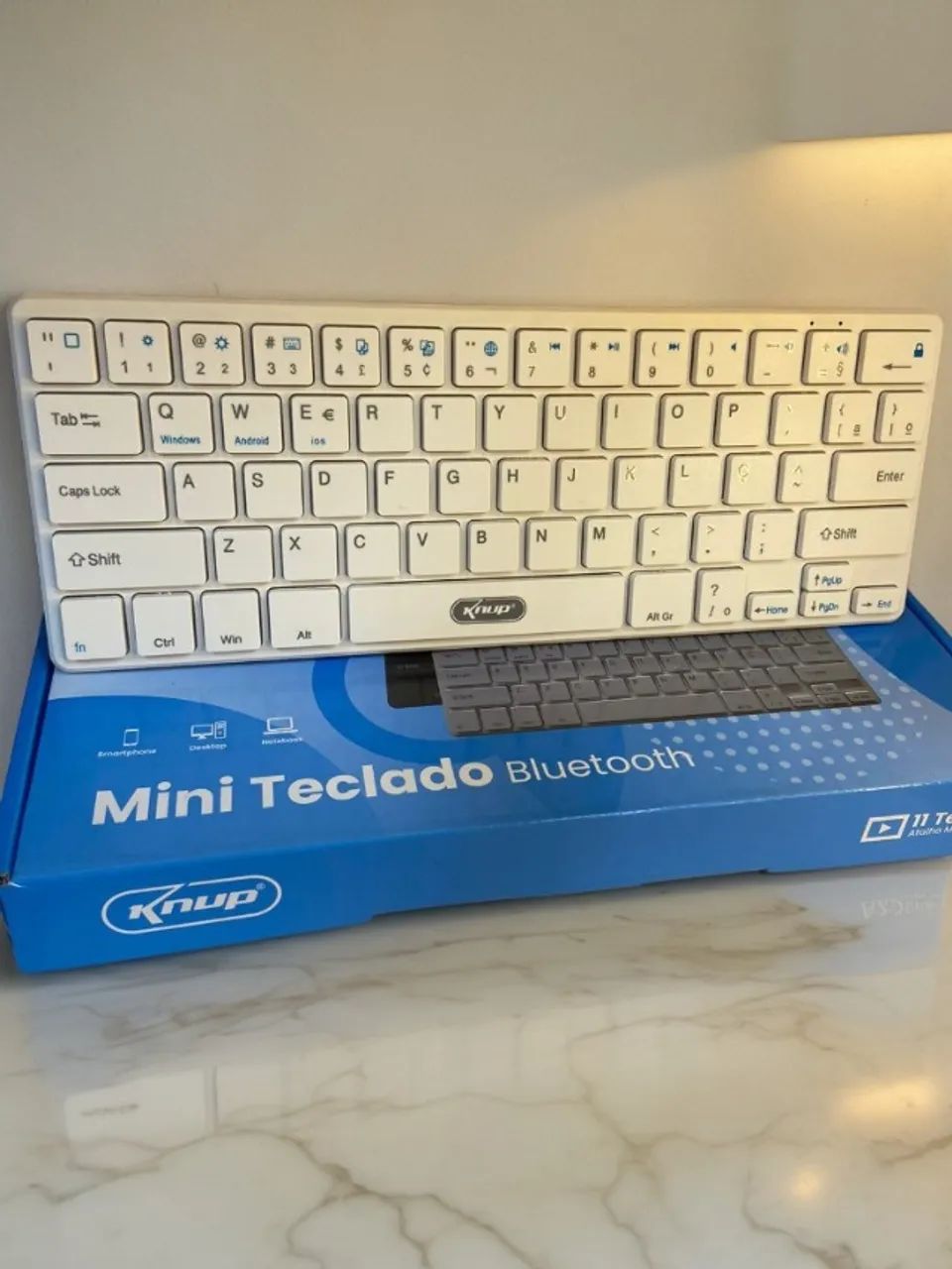 Mini teclado knup bluetooth Branco an17