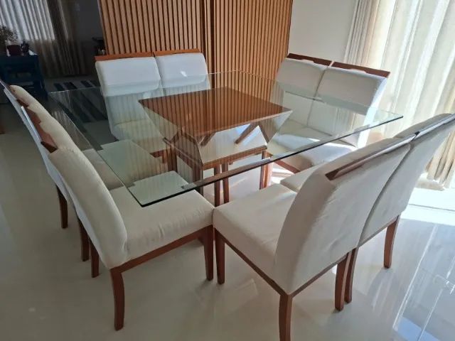 Mesa de jantar com tampo de vidro - Foto 2