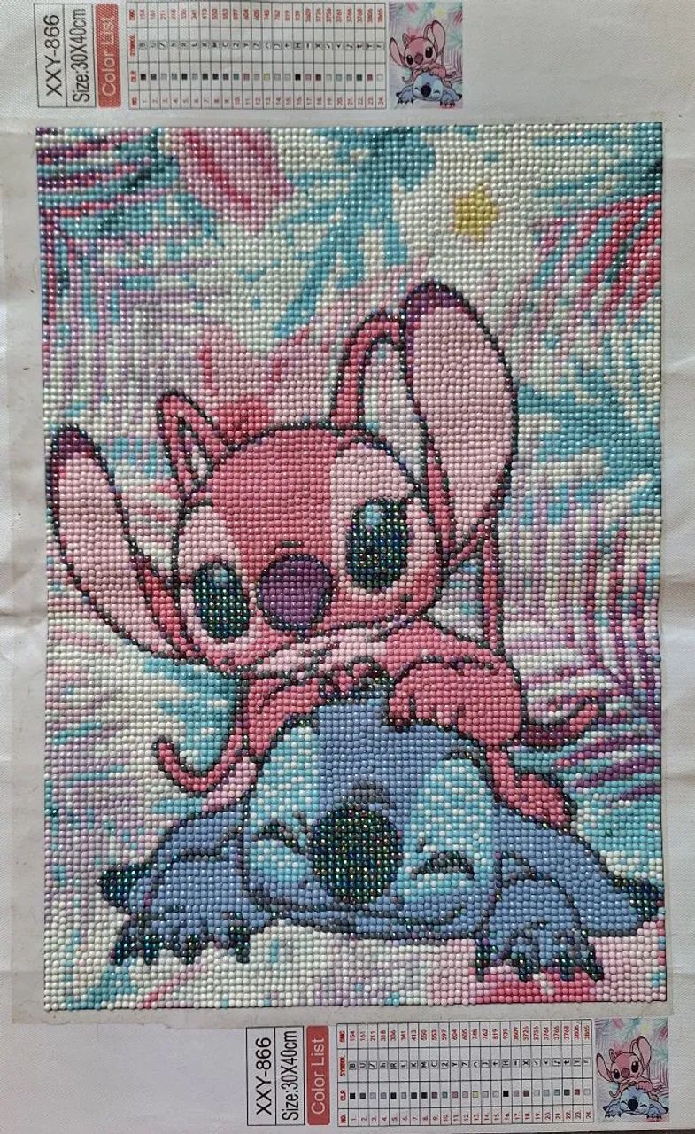Tela Pintada com Diamantes 5D Stitch
