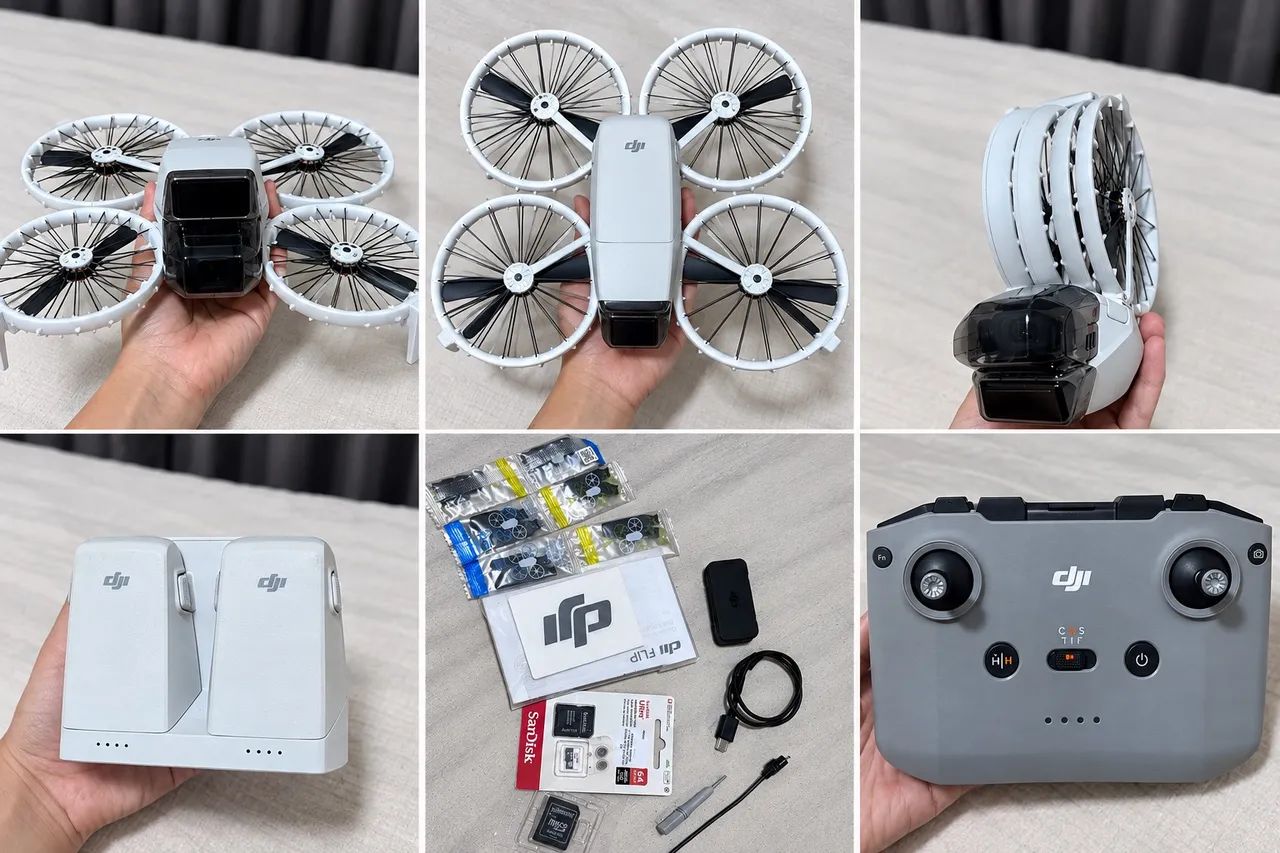 Drone DJI Flip com baterias extras e lentes de filtro para câmera - Foto 3