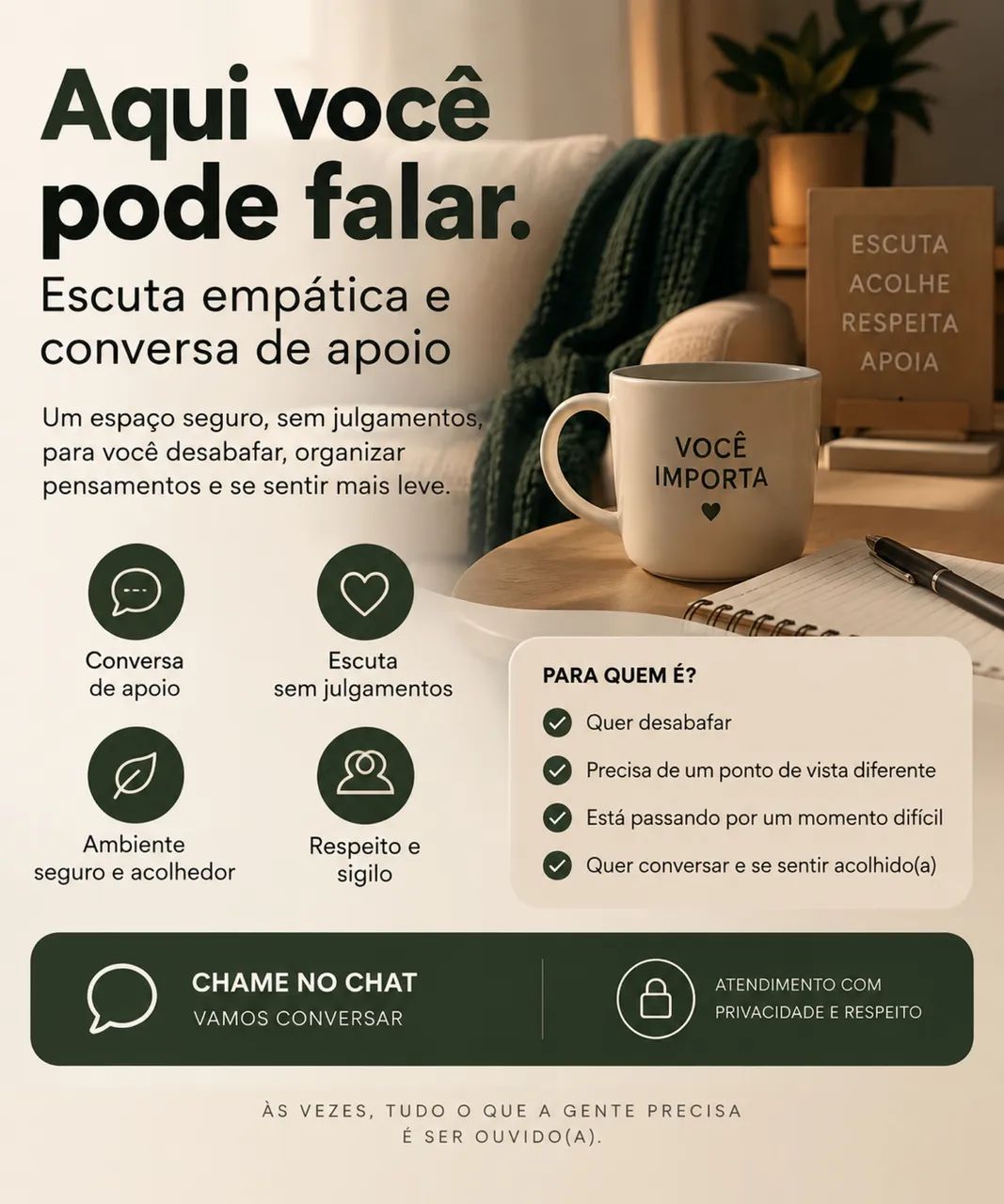 VOCÊ SÓ PRECISA DE ALGUÉM QUE TE ESCUTE?  - Foto 2