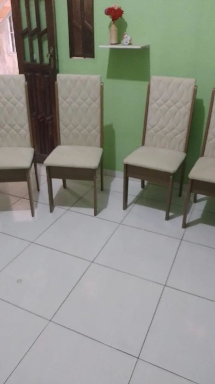 Mesa 4 cadeiras tampo de vidro64962146765699121