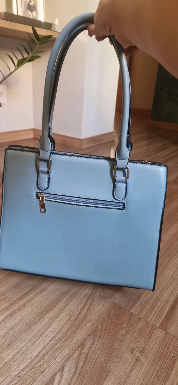 Bolsa feminina Alça Ombro e de Mão/ Azul  - Foto 2