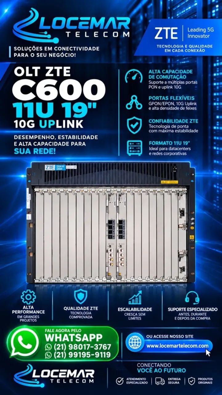 OLT CHASSI  C600 ZTE 