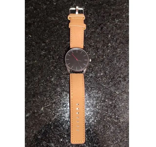 Relógio de pulso analógico masculino - Pulseira em couro e Quartzo - Dance Jockey