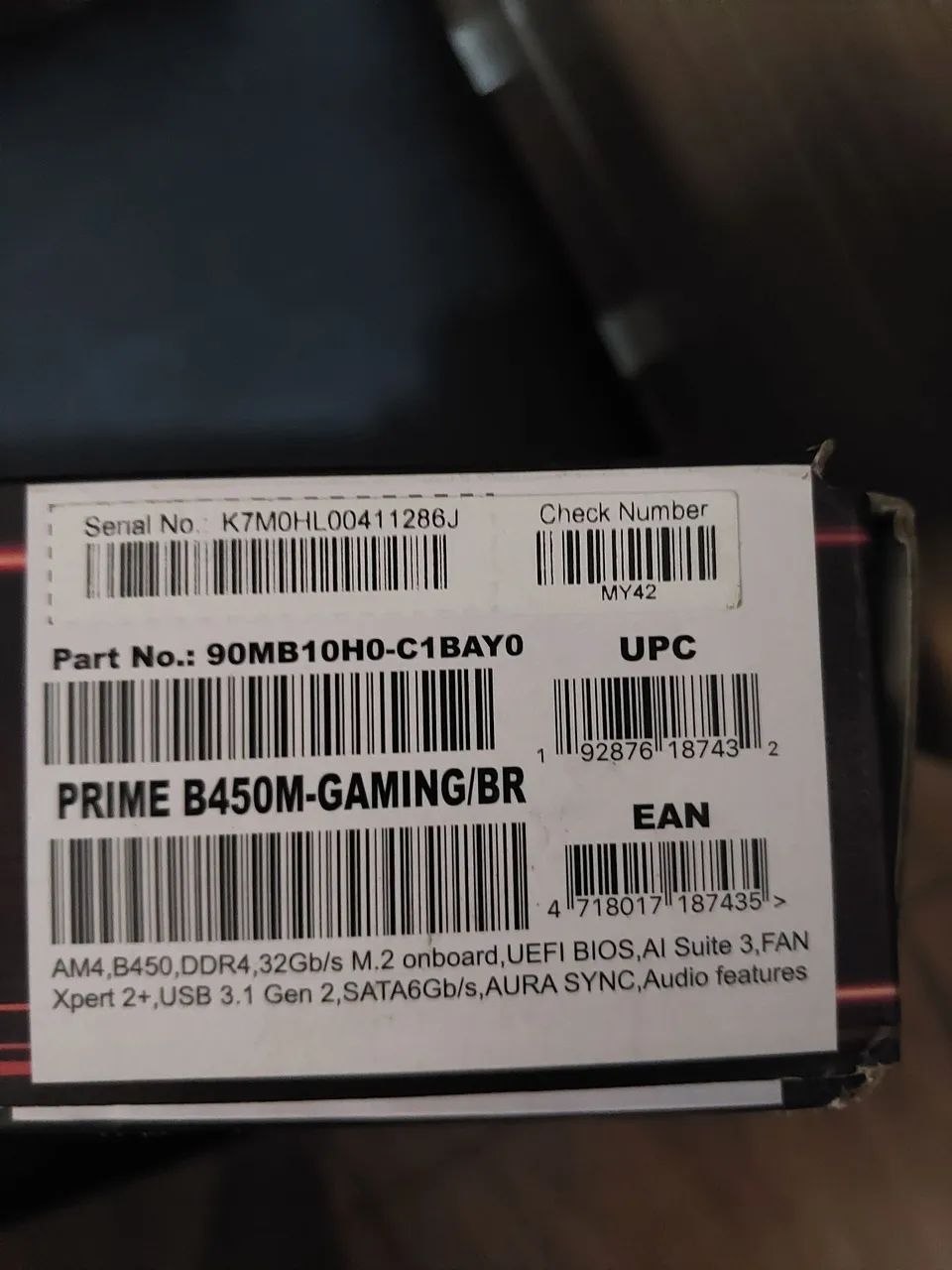 300R$ PLACA MAE ASUS PRIME B450M NOVA NA CAIXA COM MANUAL E NOTA - Foto 3