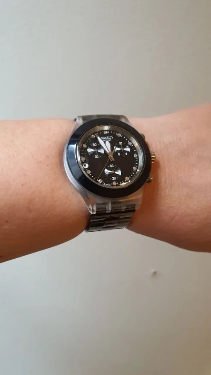 Relógio Swatch Irony Chrono Original - Suíço (Preto) - Foto 2