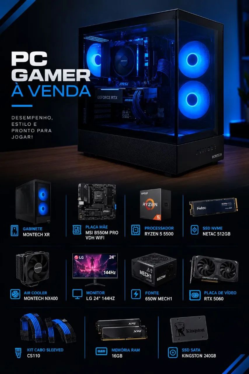 PC GAMER COMPLETO À VENDA