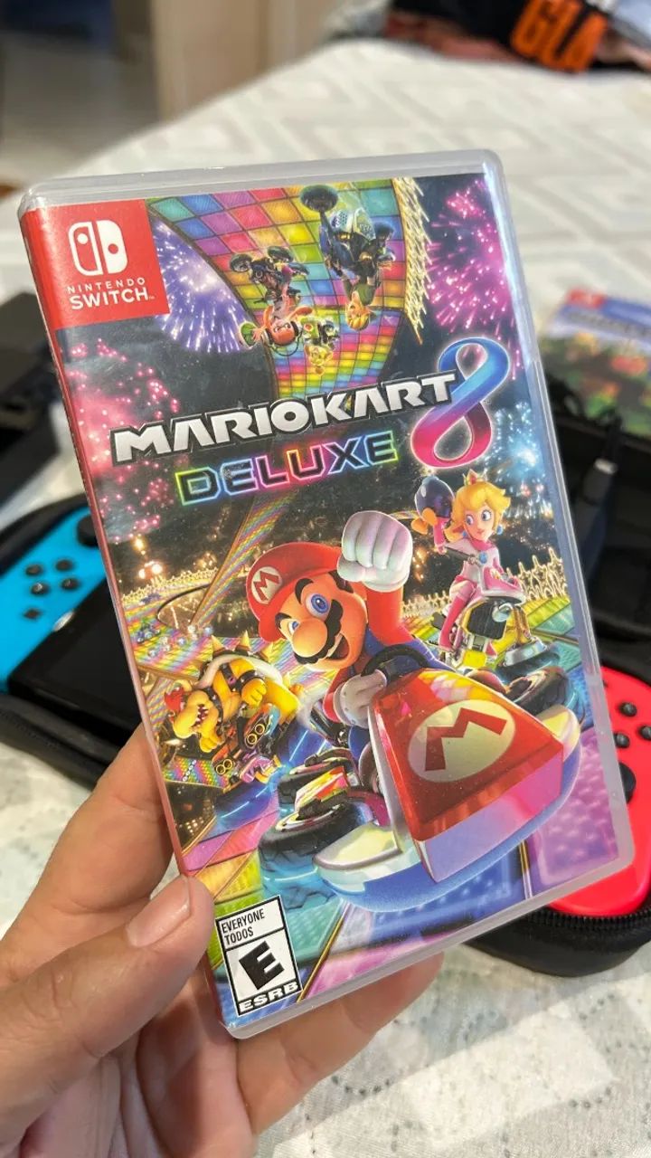 Kit Nintendo Switch OLED - 3 cards de jogos (Mario Kart 8 Deluxe / Minecraft / Splatoon 2) - Foto 4