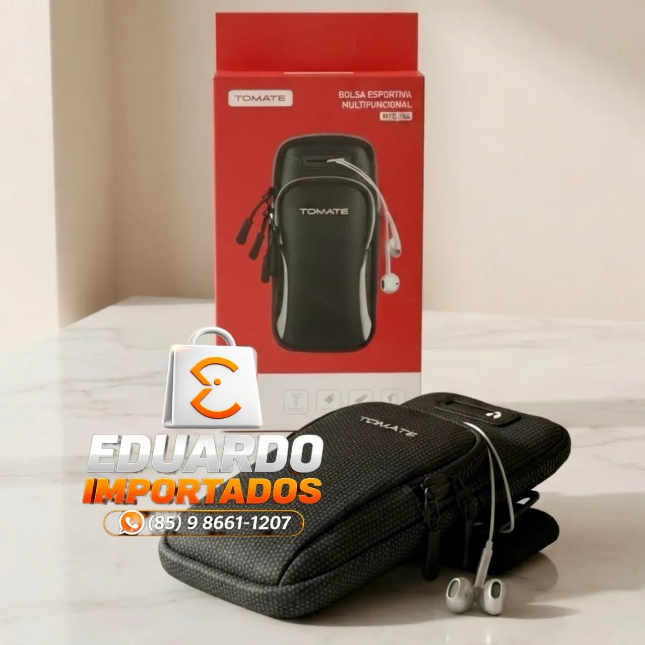 Pochete, Bolsa de Braço (Nylon Impermeável) para Celular 7,2 Polegadas, a Prova d'água 