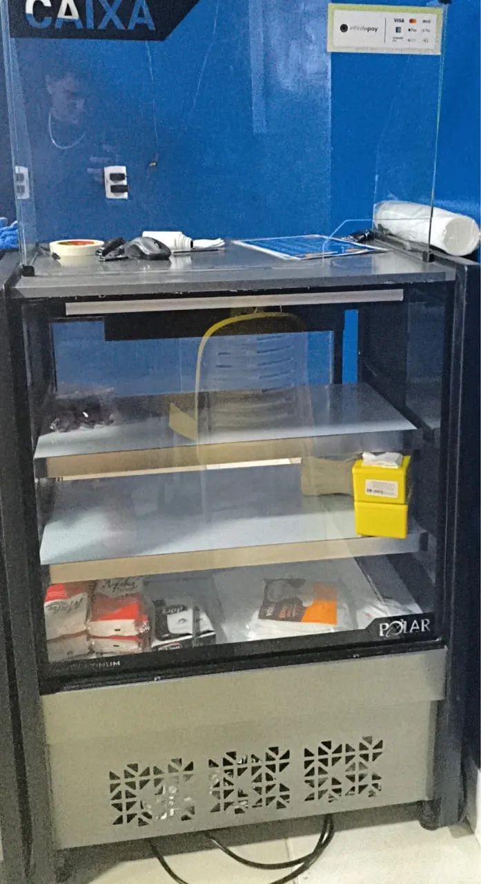 Balcão expositor vitrine Caixa com Led 80cm Polar  