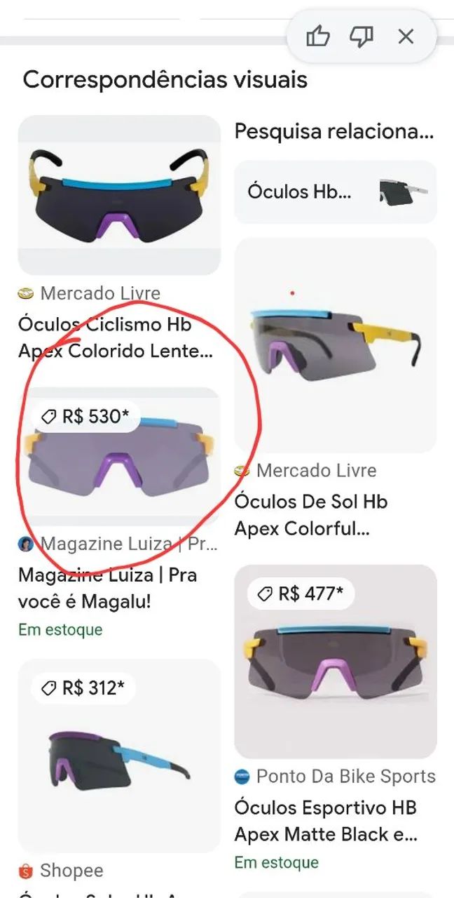 Óculos HB original 