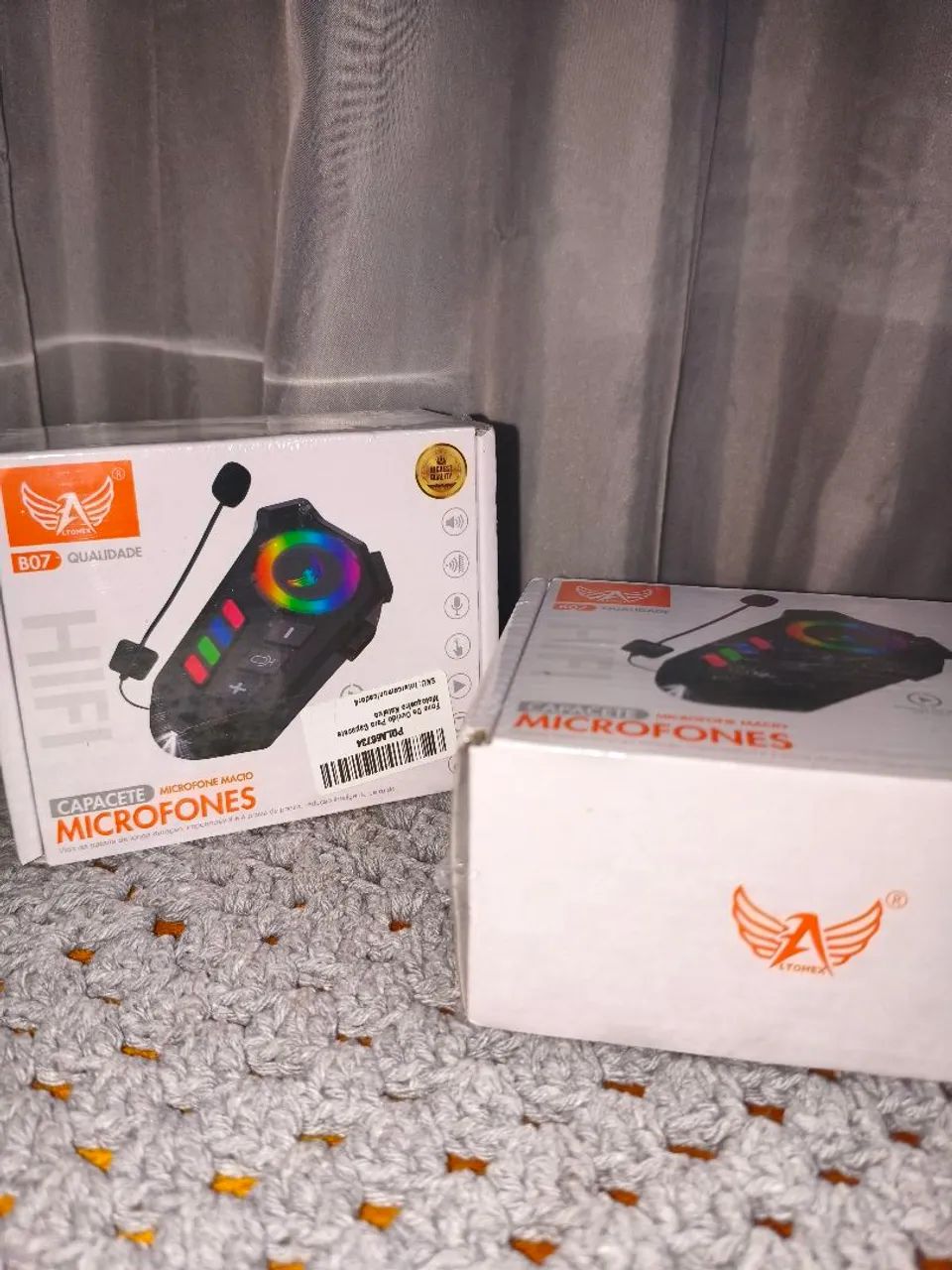 FONE BLUETOOTH PARA CAPACETE - RGB + MICROFONE