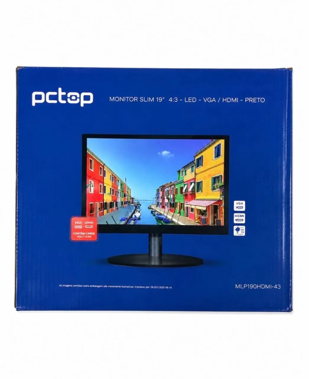 Monitor PCTOP 19? LED HDMI/VGA Slim c/ Caixa Original - Bom Estado - Foto 4
