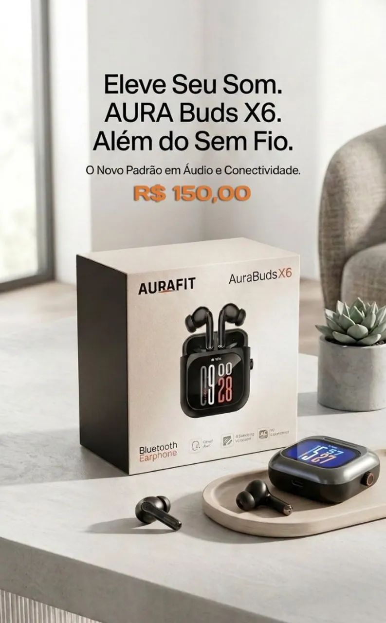 Fone de ouvido AURAFIT X6