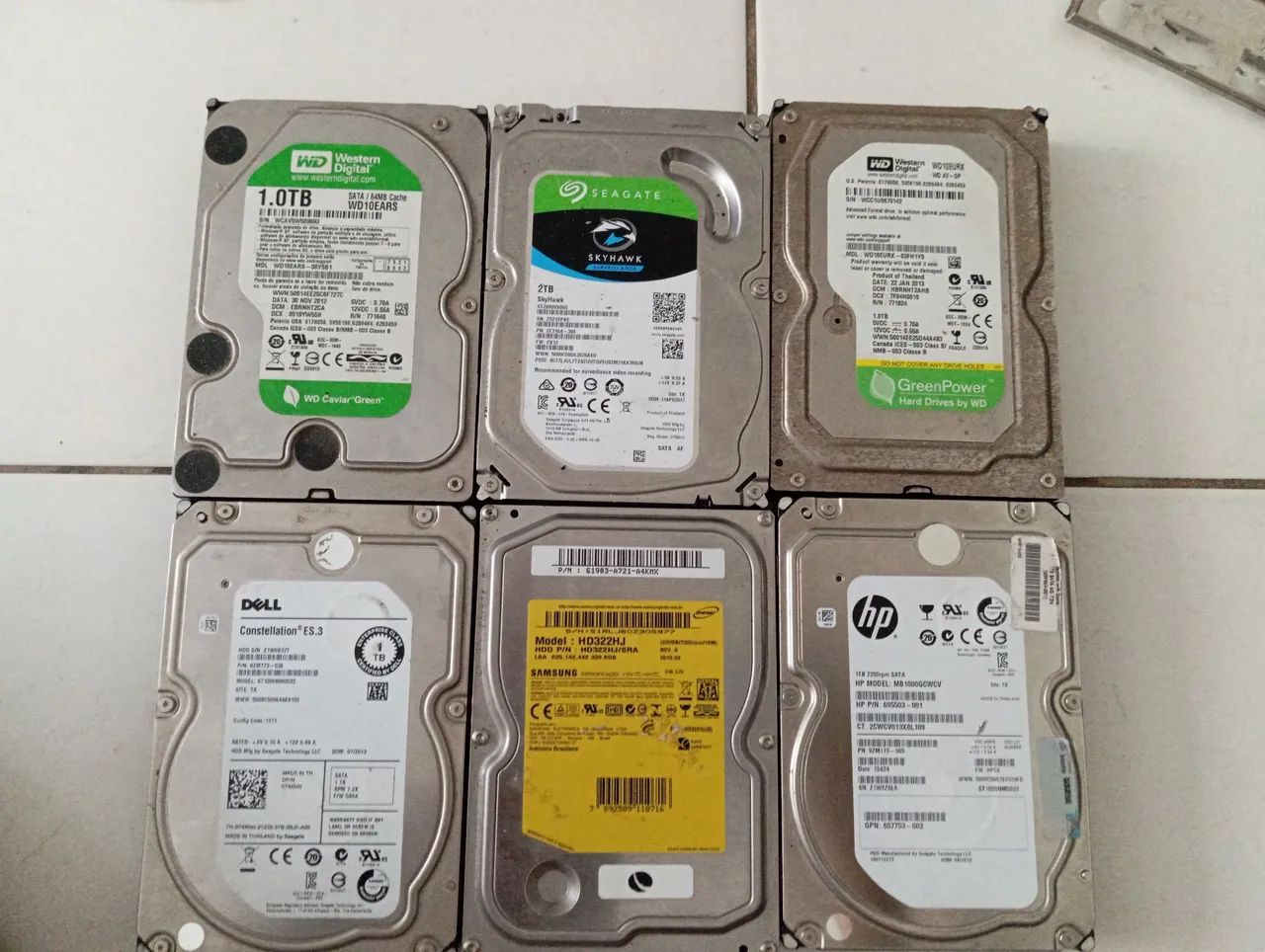 HDs Defeito 3 de 1tb, 1 de 2tb 