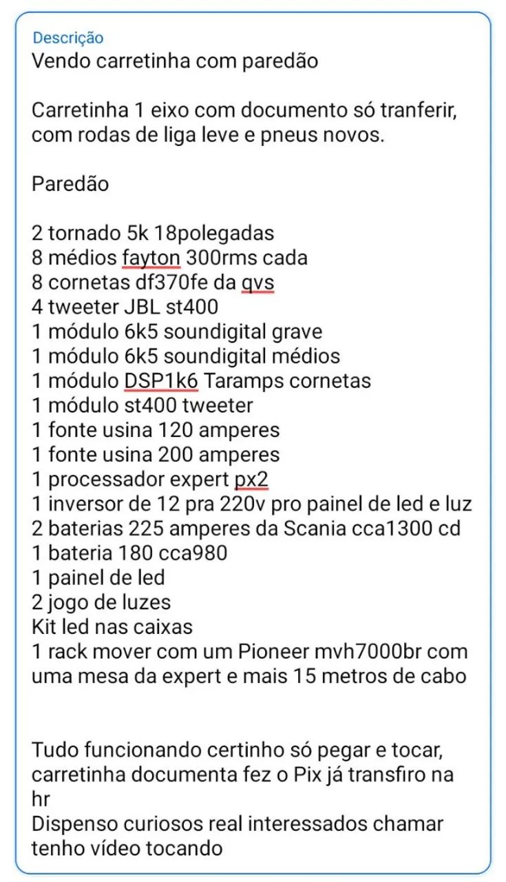 Vendo Carretinha com Paredão  - Foto 5