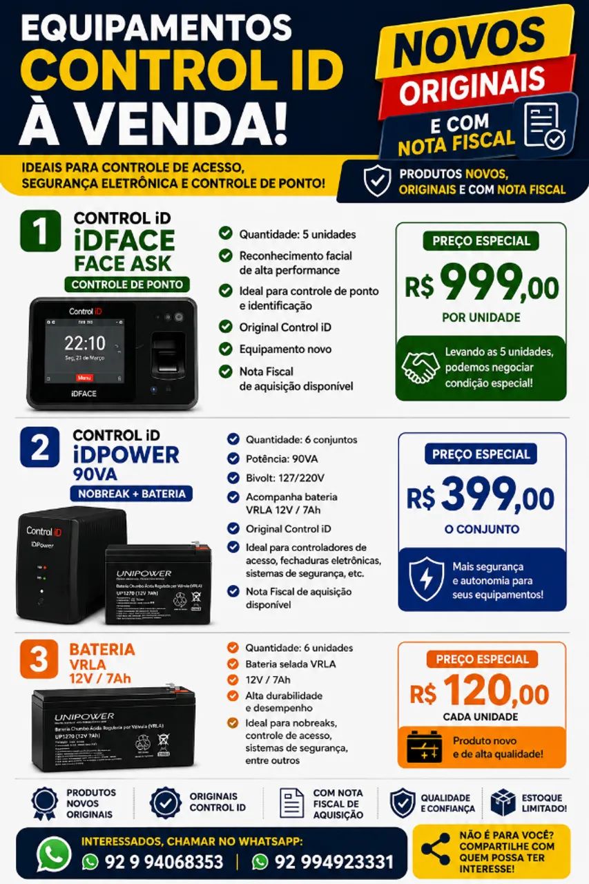 EQUIPAMENTOS CONTROL ID