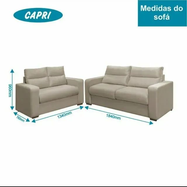 Jogo de Sofá 3 e 2 Lugares Capri - Estofados Linhares (Novo) - Foto 5