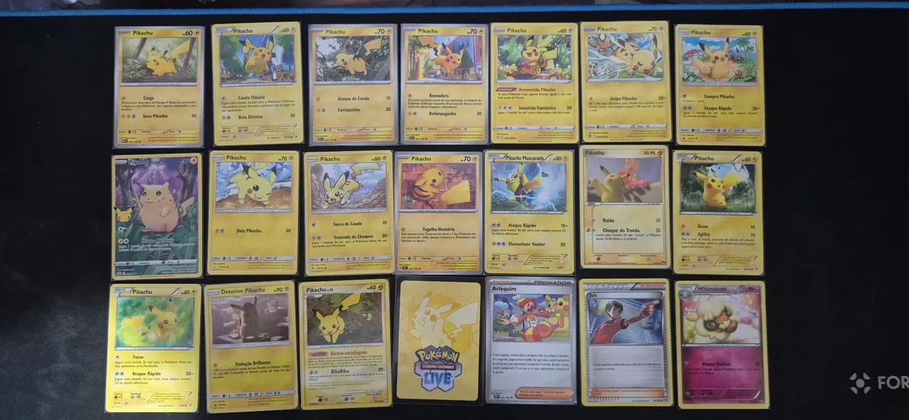 Coleção cartas pokemon Pikachu