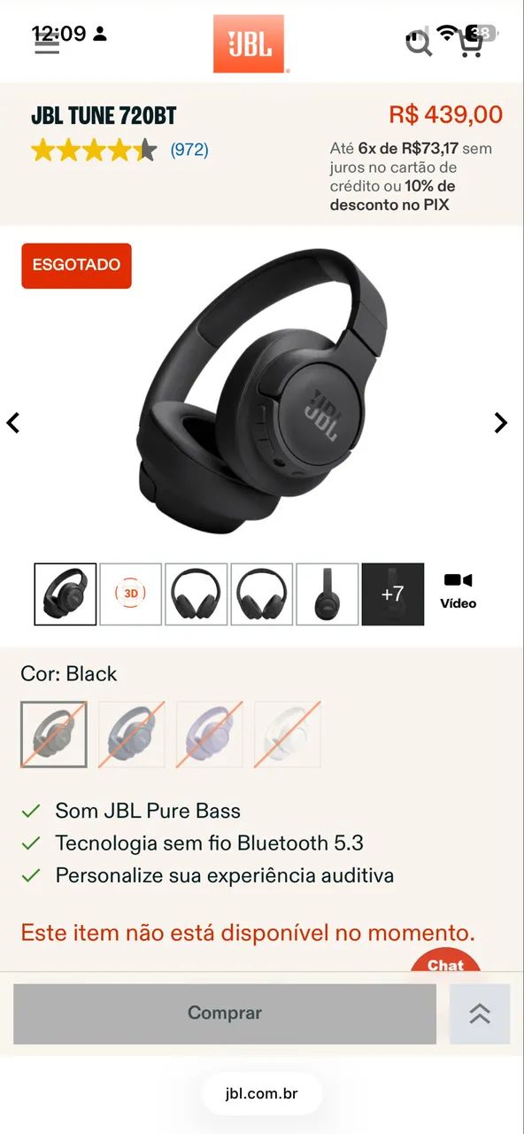 JBL 720BT preto  - Foto 5