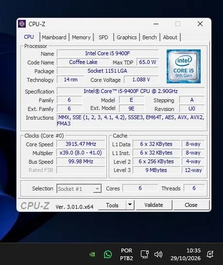 Processador i5 9400F