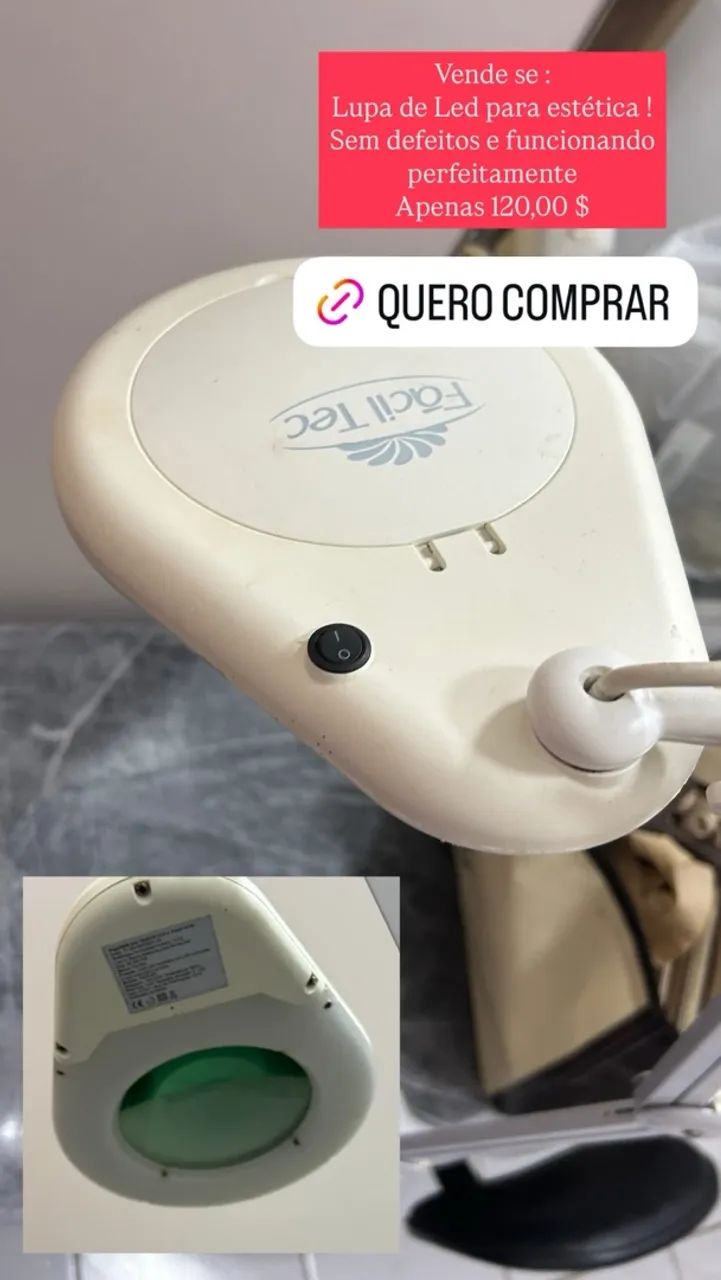 Lupa estética com Led